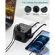 thumbnail image 3 of Regleta USB Cube con 3 enchufes y 3 puertos USB, regleta eléctrica con interruptor, toma USB adecuada para teléfono, almohadilla, regleta de pared para el hogar y la oficina, 1,5 m, negro, 3 of 5