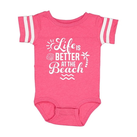 

Inktastic Life is Better at The Beach with Sunshine Seashell and Palm Trees Gift Baby Boy or Baby Girl Bodysuit
