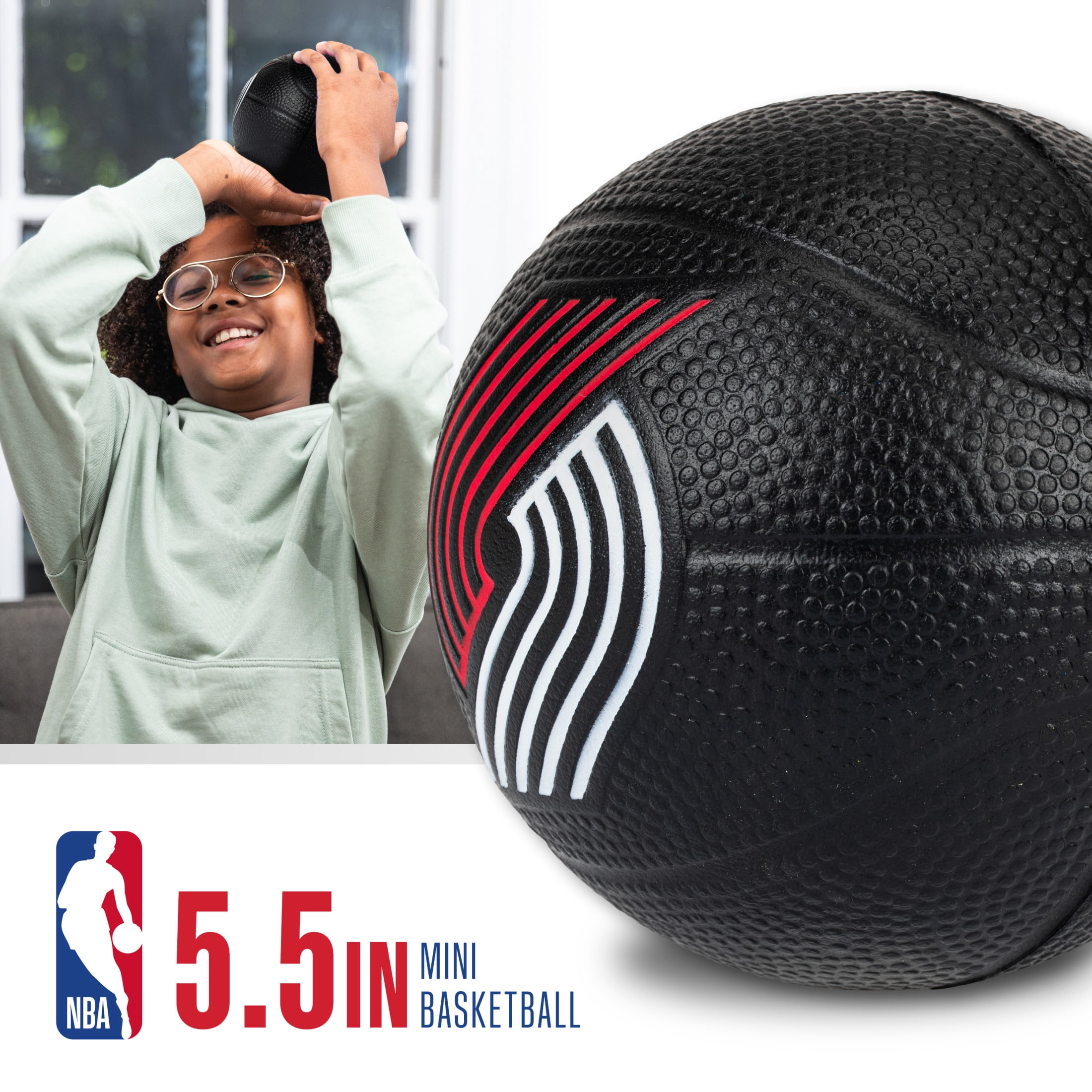 Franklin Sports NBA Portland Trail Blazers Mini Foam Basketball - Kids 5.5" Inch Toy Basketball for Over the Door + Mini Indoor Basketball Hoops - NBA Fan Shop Soft Foam Indoor Kids Basketballs