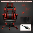 Gymax Massage Gaming Chair Recliner Racing Chair w/ Retractable