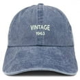 thumbnail image 1 of Trendy Apparel Shop Small Vintage 1963 Embroidered 55th Birthday Washed Pigment Dyed Cap, 1 of 2