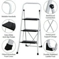 thumbnail image 5 of ZENY 3-Step Folding Metal Frame Ladder With Anti Slip Platform, 330lbs Maximum Load, 5 of 8