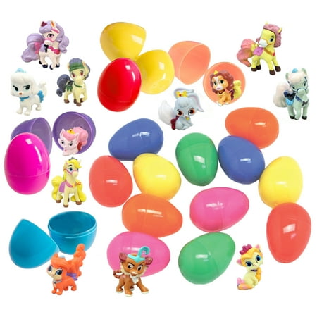 12 Toy Filled Easter Eggs With Palace Pets Toys - Prefilled To Save Time - Bright Assorted Colors - Includes Favorite Characters Figurines Like Pumpkin, Petite, and Dreamy - Perfect As Party Favors