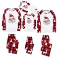 thumbnail image 2 of Matching Christmas Pajamas Soft Festival Party Sleepwear Lounge Set with Letter and Plaid Printed Red-2(Dad) M, 2 of 6