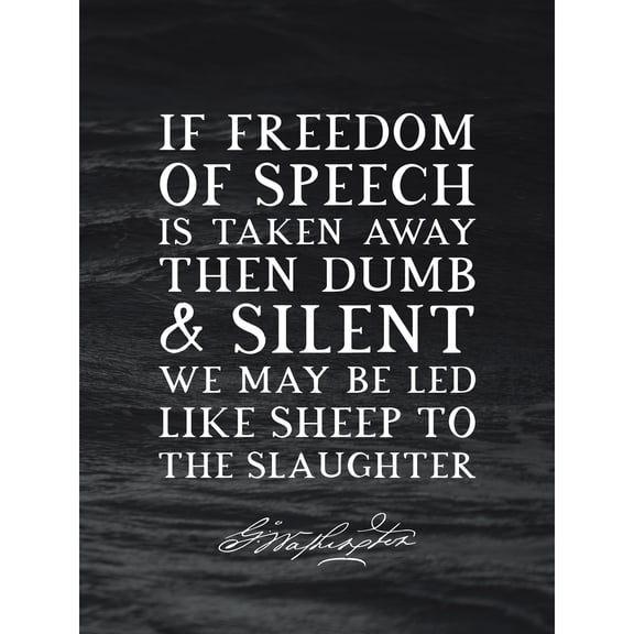 Slate Quote George Washington Freedom of Speech Extra Large XL Wall Art Poster Print