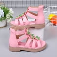 thumbnail image 4 of LNMQLPDBS Girl Sandals Girls Shoes Size 11 Adorable Girls High Top Breathable Sandals with Floral Embellishments and Convenient Back Zipper Perfect for Girls Princesses Shoes for Flower Girl, 4 of 10