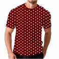 thumbnail image 2 of Zylanna Men's T-Shirts Tee, Crew Neck Dot Print Summer Short Sleeve Fashion Tops for Mens Red, 2 of 7