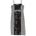 thumbnail image 1 of Rachel Roy Vestido ajustado estampado para mujer, Negro, 2, 1 of 2