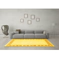 thumbnail image 3 of Ahgly Company Indoor Round Oriental Yellow Traditional Area Rugs, 5' Round, 3 of 4