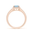 thumbnail image 2 of ANGARA Natural 1.35 ct Aquamarine Engagement Ring with Diamond Halo in 14K Rose Gold for Women (Size-8x6mm) | March Birthstone, Anniversary, Jewelry Gift for Women | Natural Aquamarine Ring, 2 of 9