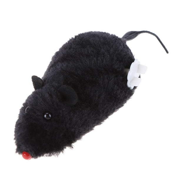 Clockwork Mouse Toy Cat Plush Rat Movimiento mecánico Juguete interactivo (Negro) Tmvgtek Para estrenar