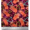 thumbnail image 1 of Soimoi Japan Crepe Satin Fabric Triangle & Pine Fruits Print Fabric by The Yard 42 Inch Wide, 1 of 5