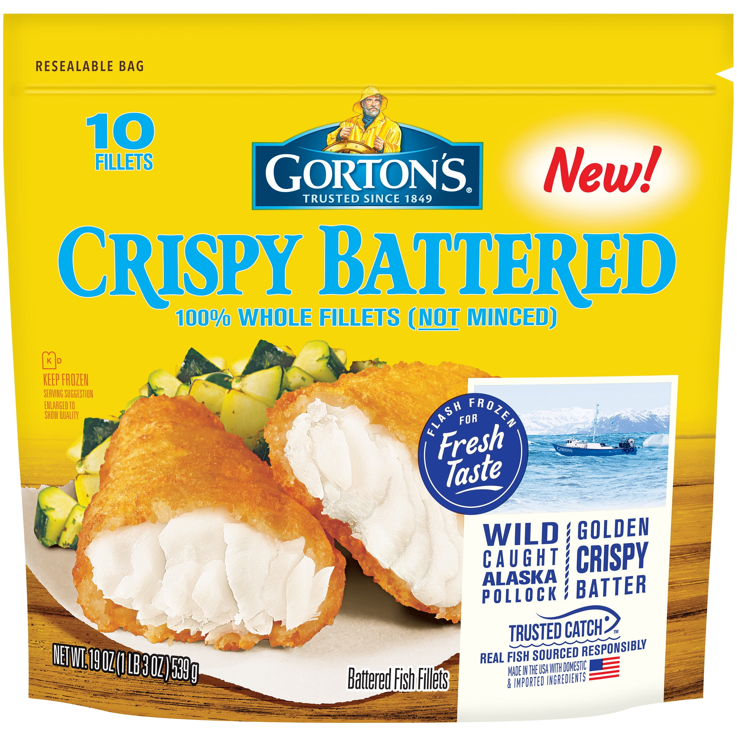 Gorton's Crispy Battered Fish Fillets, 10 count