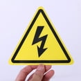 thumbnail image 2 of QUETO Set of 5 Stickers Displaying ISO Safety Label International Warning Sign with Electricity Symbol 100mm Diameter, High Voltage Hazard Warning Sign, 2 of 4