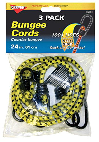2 pk Keeper  Yellow  Carabiner Style Bungee Cord  24 in 