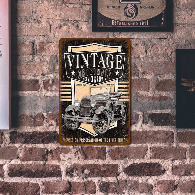 Placa De Coche Retro Placa De Letrero De Estaño De Metal Pintura Accesorios De Decoración De Pared Del Hogar Likrtyny Arte Deco