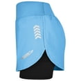 thumbnail image 2 of Exxact Sports 2 in 1 Shorts Women - Athletic Shorts with Spandex Underneath, Dry Fit Running Shorts with Pockets Women (Columbia Blue, AS), 2 of 7