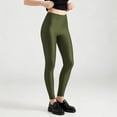 thumbnail image 4 of Vynhevius Women's Glossy Stretchy Leggings Solid High Elastic Slim Fit Full Length Casual Base Layer Tights, 4 of 7