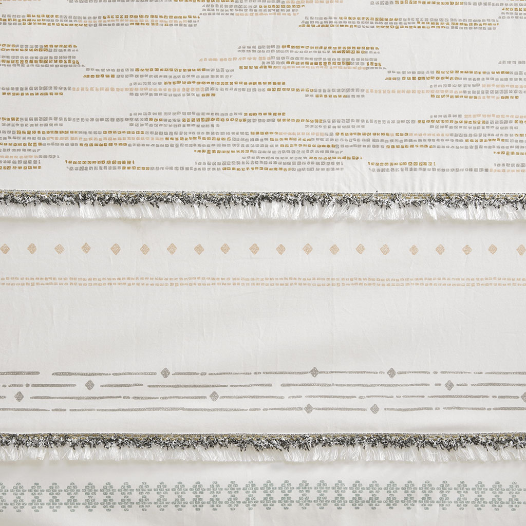 Cotton Printed Curtain Panel With Tassel Trim and Lining (Only 1 Pc Panel)
