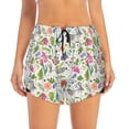 thumbnail image 2 of JUNZAN Rabbit And Butterfly Print Women's Athletic Gym Running Shorts with Phone Pockets - Workout Shorts -Large, 2 of 7