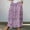 Purple, variant on WXLWZYWL Women's Linen Maxi Skirt with Pockets - Floral Print Casual Elastic Waistband Flared Long Skirt 2024 Fall Fashion