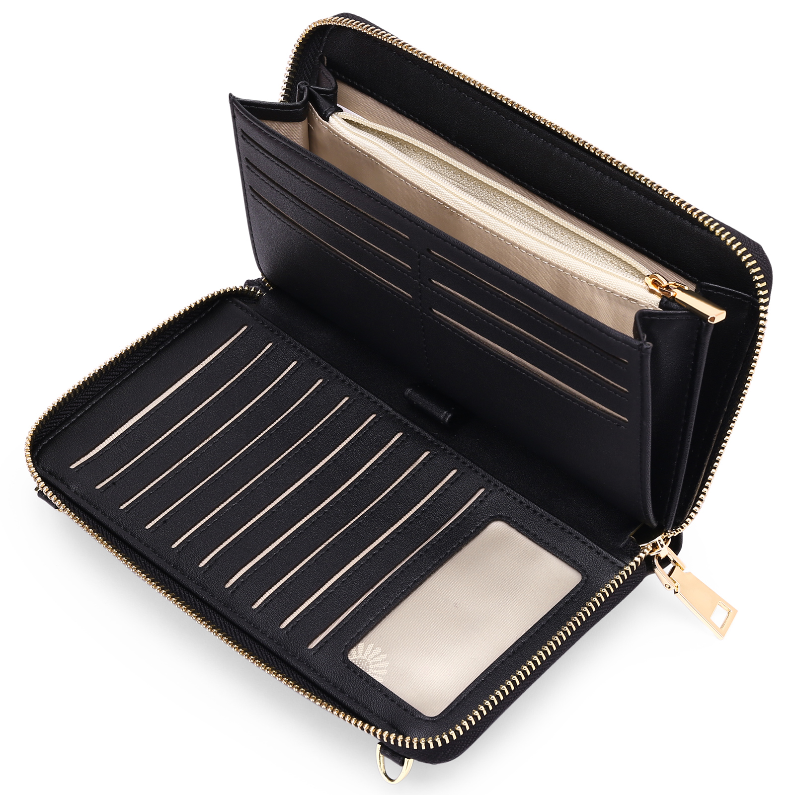 FALAN MULE RFID Leather Wallet Wristlet Black photo 2