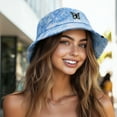 thumbnail image 4 of Dalix Butterfly Tie Dye Bucket Hat Cotton Embroidery Casual Outdoor Style Womens in Tie Dye Blue XL X-Large, 4 of 5
