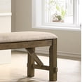 thumbnail image 5 of Roundhill Furniture Raven Wood Fabric Upholstered Dining Bench, Maple, 5 of 5