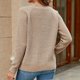 thumbnail image 4 of Suéter de Invierno Gibobby de punto Cuello redondo para mujer Otoño Invierno Nieve Caqui L, 4 of 5