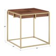 thumbnail image 7 of Weston Home Mako Modern Square Wood Top End Table with Gold Metal Base, Natural Finish, 7 of 7