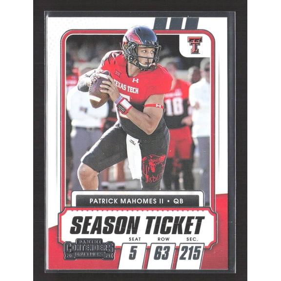 2021 Panini Contenders Draft Picks Season Ticket Patrick Mahomes II #1 Texas Tech Red Raiders