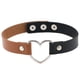 thumbnail image 2 of Collar Jumpingount colorido de cuero para mujer Gargantilla de corazón ajustable Negro + Café claro, 2 of 6
