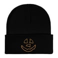 thumbnail image 6 of SYMOID Black Hall-oween Pumpkin Face Embroidered Cuffed Knit Beanie, Acrylic Winter Skull Cap for Men Women Hats,Size Free Size, 6 of 6