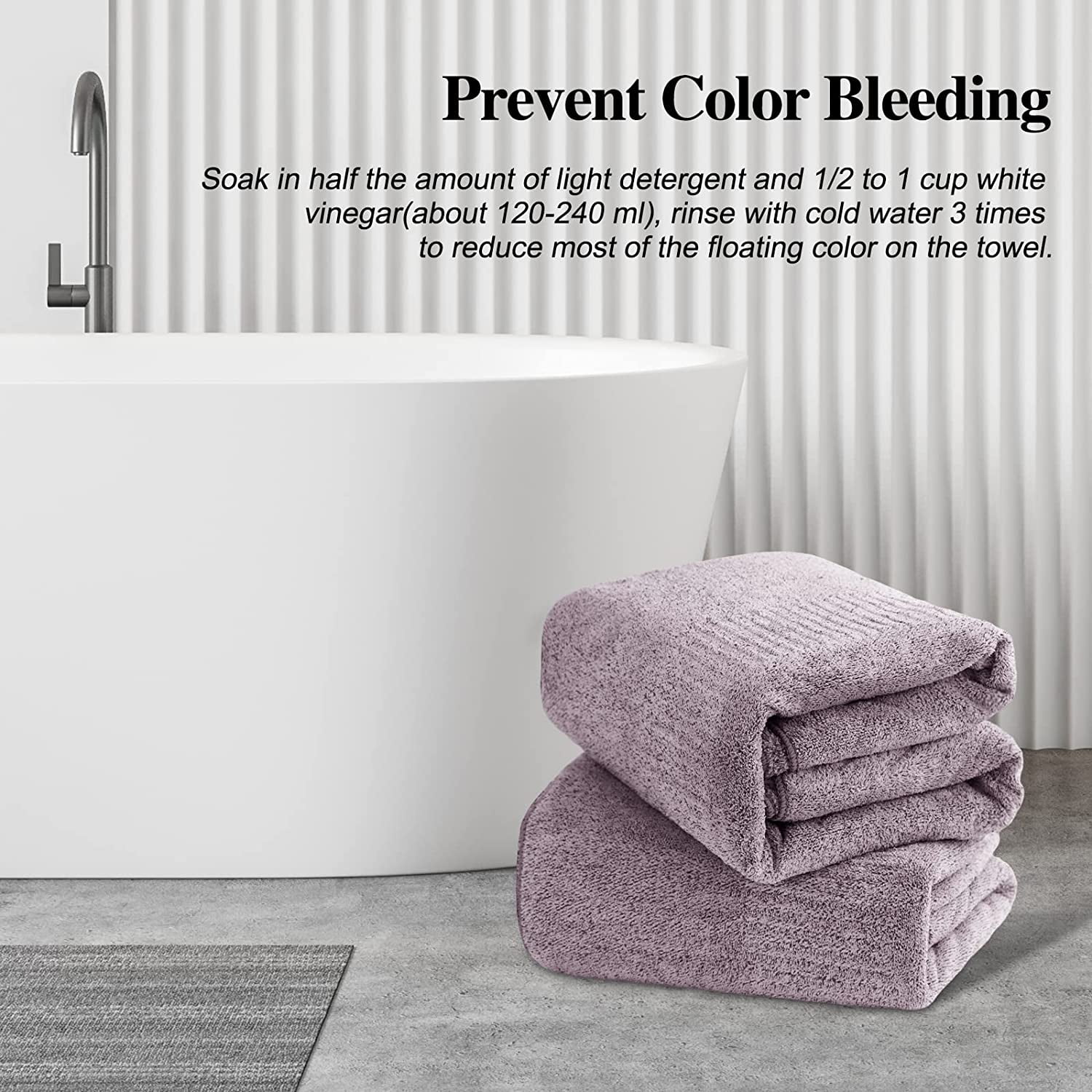 DEWEL Bath Towel, Large Bathroom Towels 35x63 in, Super Absorbent Quick Drying Towels for Bathroom, Beach, Gym, Pool, 2 Count Purple