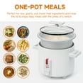 thumbnail image 5 of Small Rice Cooker, 1.5 Quart Mini Non-Stick Coated Insert Food Steamer and Dishwasher-Safe Glass Lid and Pot, White, 5 of 9