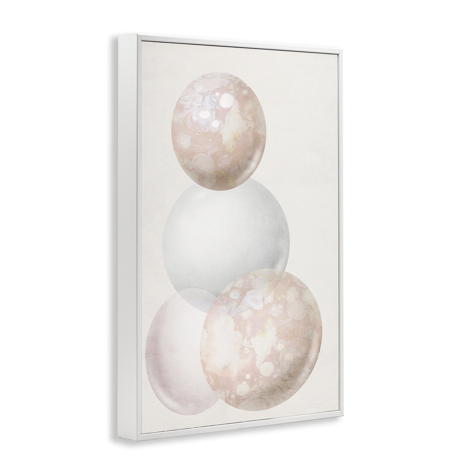 Stupell Industries Subtle Orbs Shapes Abstract Painting White Framed Art Print Wall Art, 16 x 24
