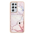 thumbnail image 2 of For Samsung Galaxy S21 Ultra Marble Patterned Case with Card Holder, Back Folio Kickstand PU Leather + Soft Crystal Bumper Edge, Magnetic Clasp Back Cover For Samsung Galaxy S21 Ultra,Marble #2, 2 of 6