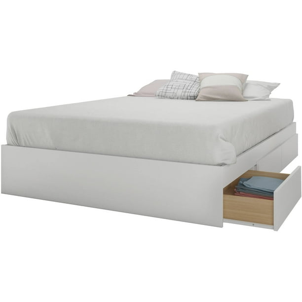 Nexera Paris 3 Drawer Full Size Bed, Full Size Storage Bed No Headboard