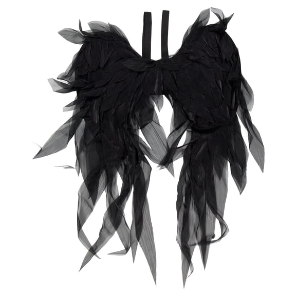 Fabric Feather Wings Costume Accessory for Adults, Black, Halloween by Way To Celebrate
