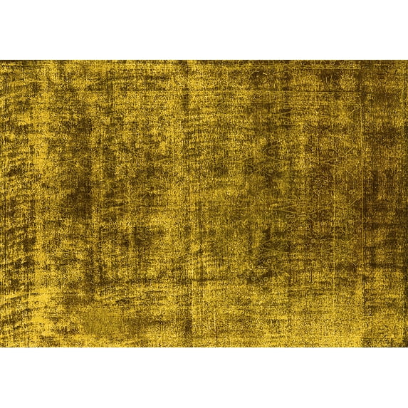 Ahgly Company Indoor Rectangle Oriental Yellow Industrial Area Rugs, 8' x 10'