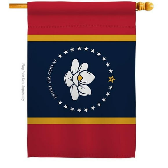 Ornament Collection  28 x 40 in. Mississippi House Flag with Regional States Double-Sided Decorative Vertical Decoration Banner Garden Yard Gift