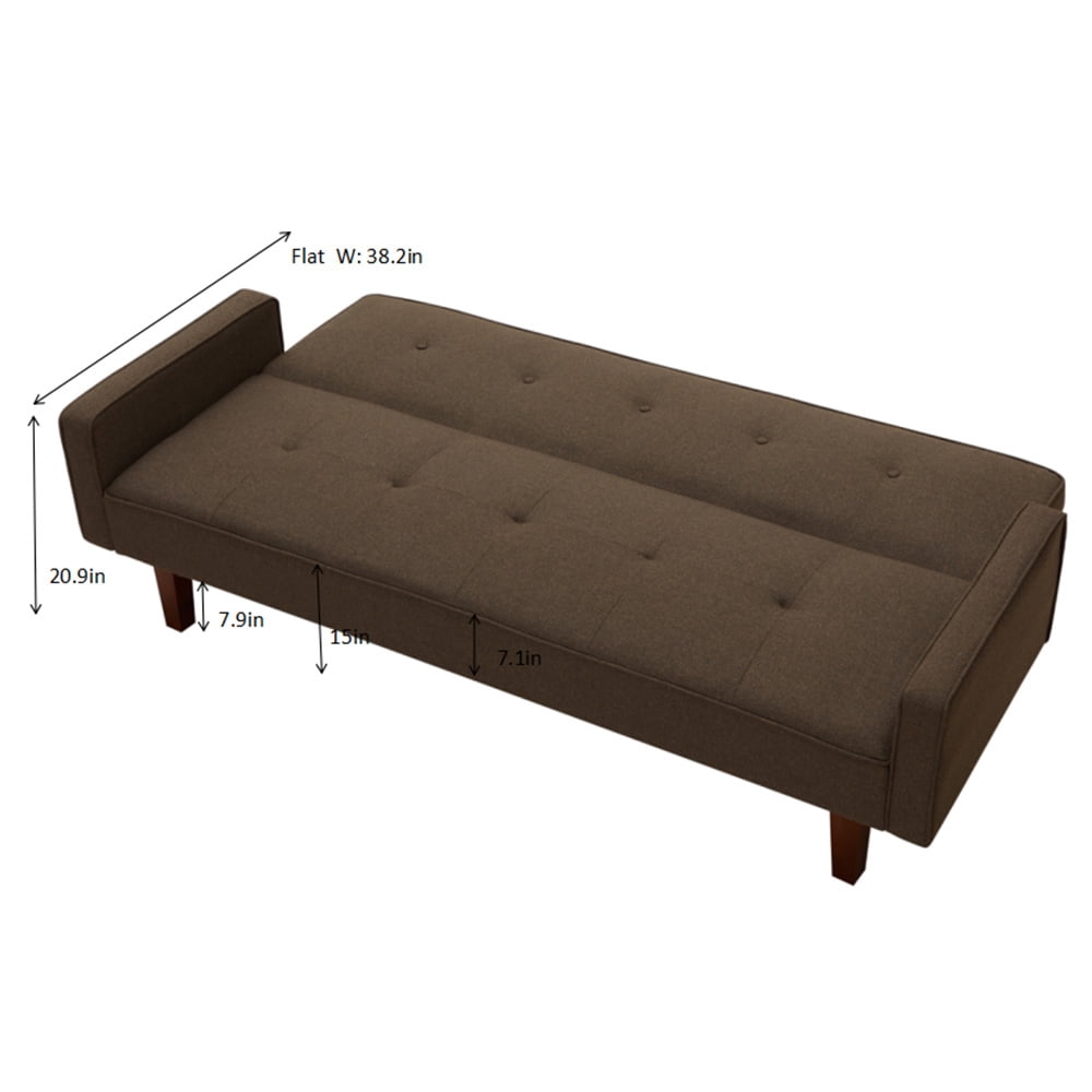 Kepooman Modern Fabric Sofa, Futon Sleeper Sofa With 2 Pillows, Backrest Sleeper Sofa with Fabric Cover for Living Room, Gray Kepooman Modern Fabric Sofa, Futon Sleeper Sofa With 2 Pillows, Backrest Sleeper Sofa with Fabric Cover for Living Room, Gray