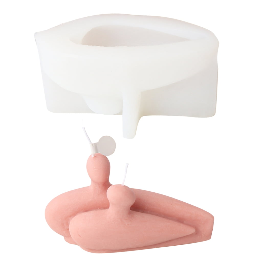 Silicone Candle Mold, Couple Figure Epoxy Gypsum Mould Home Decors for DIY Handcrafts Resin Plaster Home Decor