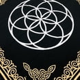 thumbnail image 2 of THE ART BOX Altar Cloth Tarot Cards Table Napkins Witchcraft Supplies Black Gold Tablecloth Square Alter Pagan Spiritual Celestial Deck Cloth With Fringes , Tripple Moon , 18x18 Inch, 2 of 4