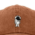 thumbnail image 2 of Dalix Astronaut Embroidered Alien Dad Hat Cotton Baseball Cap Adjustable Mens in Washed Orange, 2 of 5