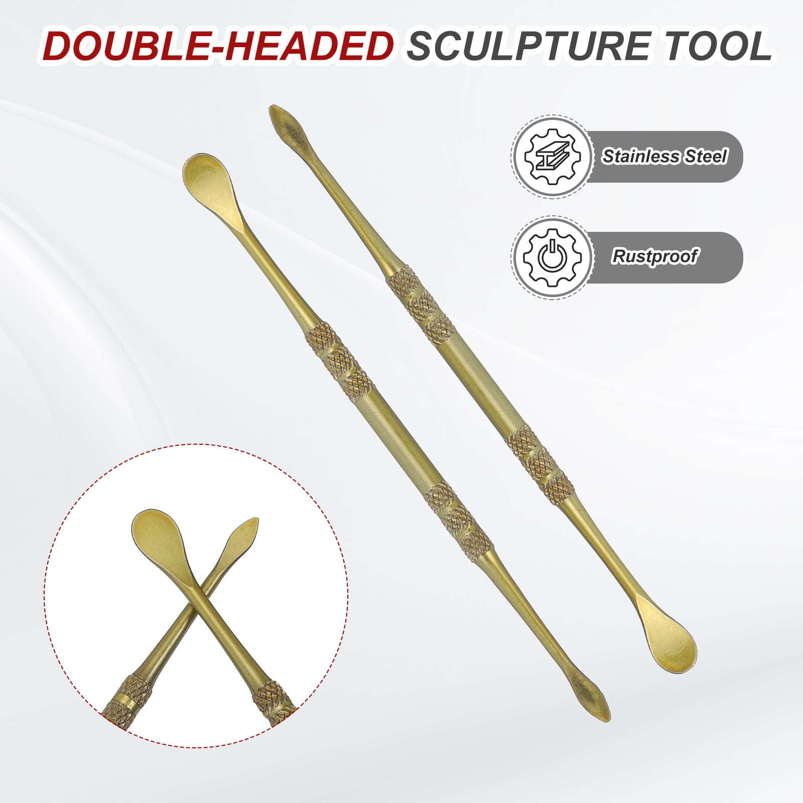 CCYKXA Outil De Sculpture Sur Cuir, Avec 2 Outils De Gaufrage à Double Extrémité, Pour Les Travaux Manuels Pour La Sculpture De Figurines Le Gaufrage De Formes 87364322