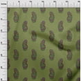 thumbnail image 2 of oneOone Cotton Jersey Light Green Fabric Peacock Block Sewing Craft Projects Fabric Prints By Yard 58 Inch Wide, 2 of 4
