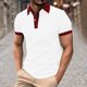 thumbnail image 2 of Mens Manga Corta Botón Abajo Camisas con Bolsillo de Impresión Solapa Cuello Gira Blusa de Suéter, 2 of 5