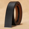 thumbnail image 2 of Men Automatic Buckle Belt Men Genuine Leather Belt Two-layer Cowhide Retro Style Buckleless Design Waistband, 2 of 8