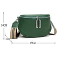 thumbnail image 2 of Bolso bandolera negro para mujer Bolso de pecho con correa ancha para mujer Riñonera de cuero para mujer Elegante, 2 of 5